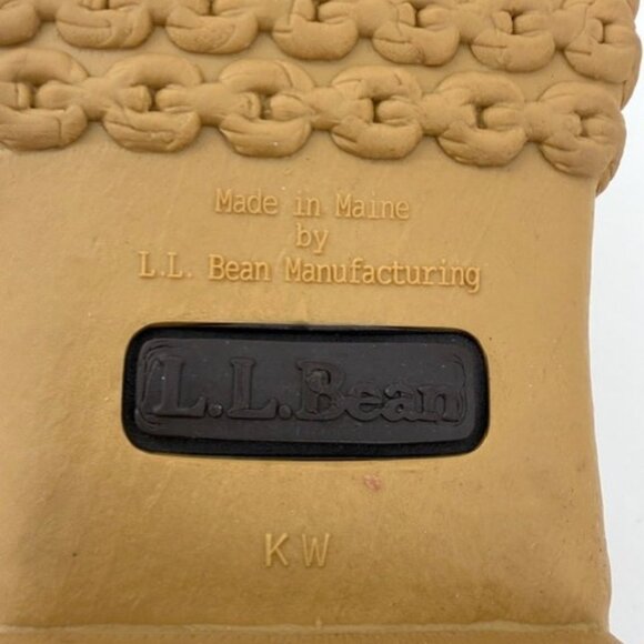 LL Bean Original Bean Boots Rubber Duck Mocs Brown and Tan Leather Sz 13W - Picture 11 of 14